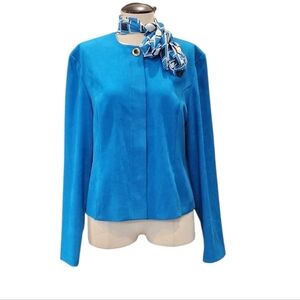 Amanda Smith Blue Blazer with Matching Scarf